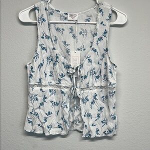 Sienna Sky Floral Print Front Tie Top